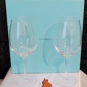 Tiffany & CO Crystal White Wine Glasses Set of 2